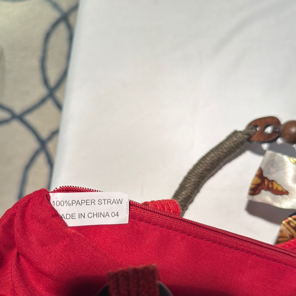 Magid Red Textured Tote with Chain Handles - Picture 11 of 11